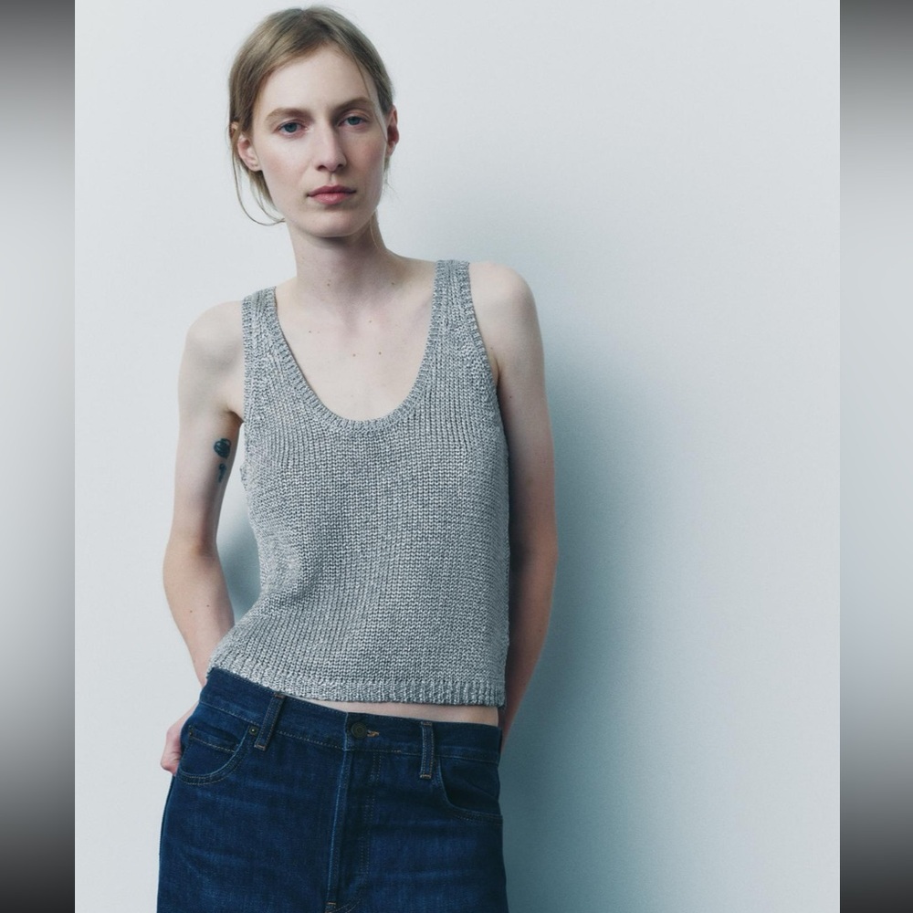 Zara Metallic Knit Top